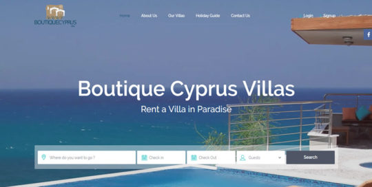 Boutique Cyprus Villas Web Design by PWS Cyprus