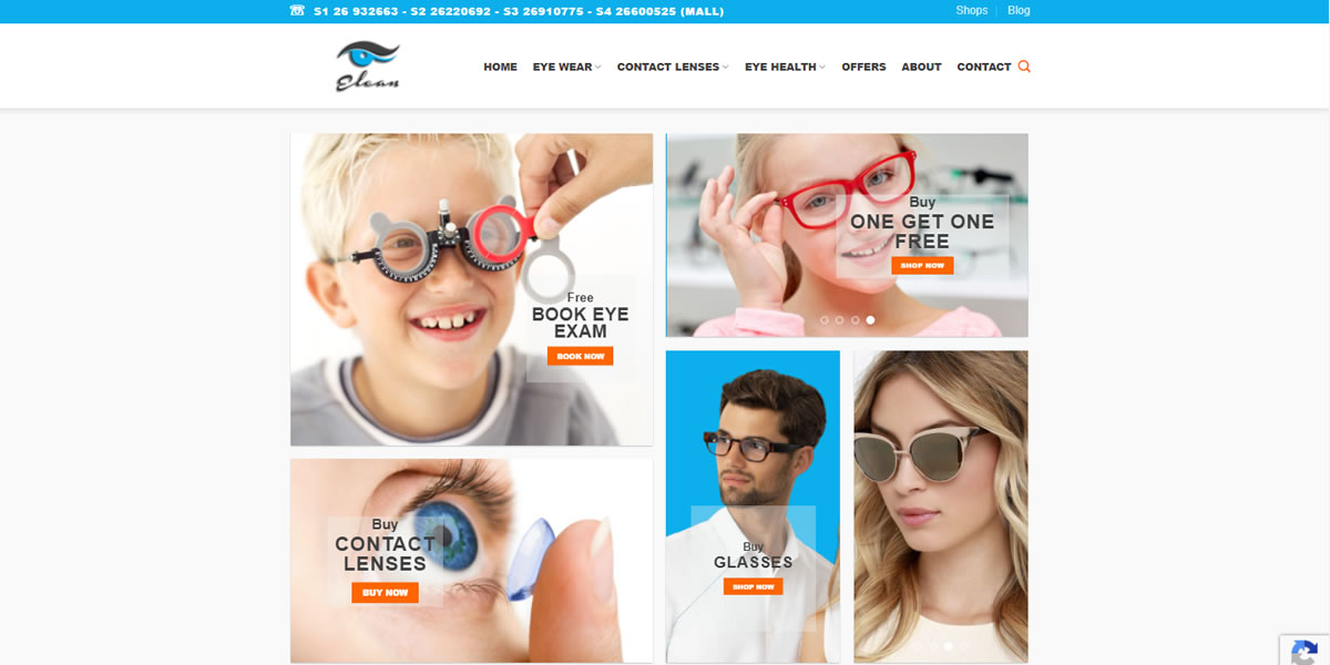 Elean Opticians Cyprus website